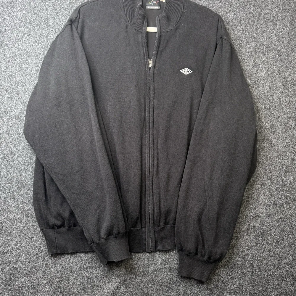 Greg Norman Black Full Zip Knit Bomber Jacket XXL Westchester Country Club
